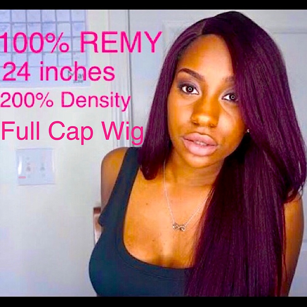 FULL CAP WIG 24” 100% HUMAN REMY 200% DENSITY